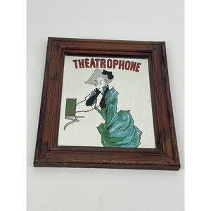 Rare Vintage Jules Cheret Theatrophone Advertisement Framed Mirror